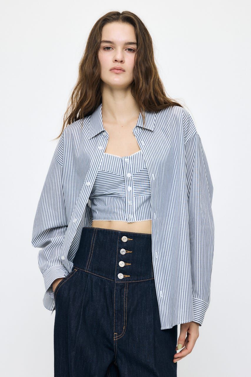 MOUSSY「OVER SHIRT & BUISTIER セット」|シャツ・ブラウス|柄BLU5