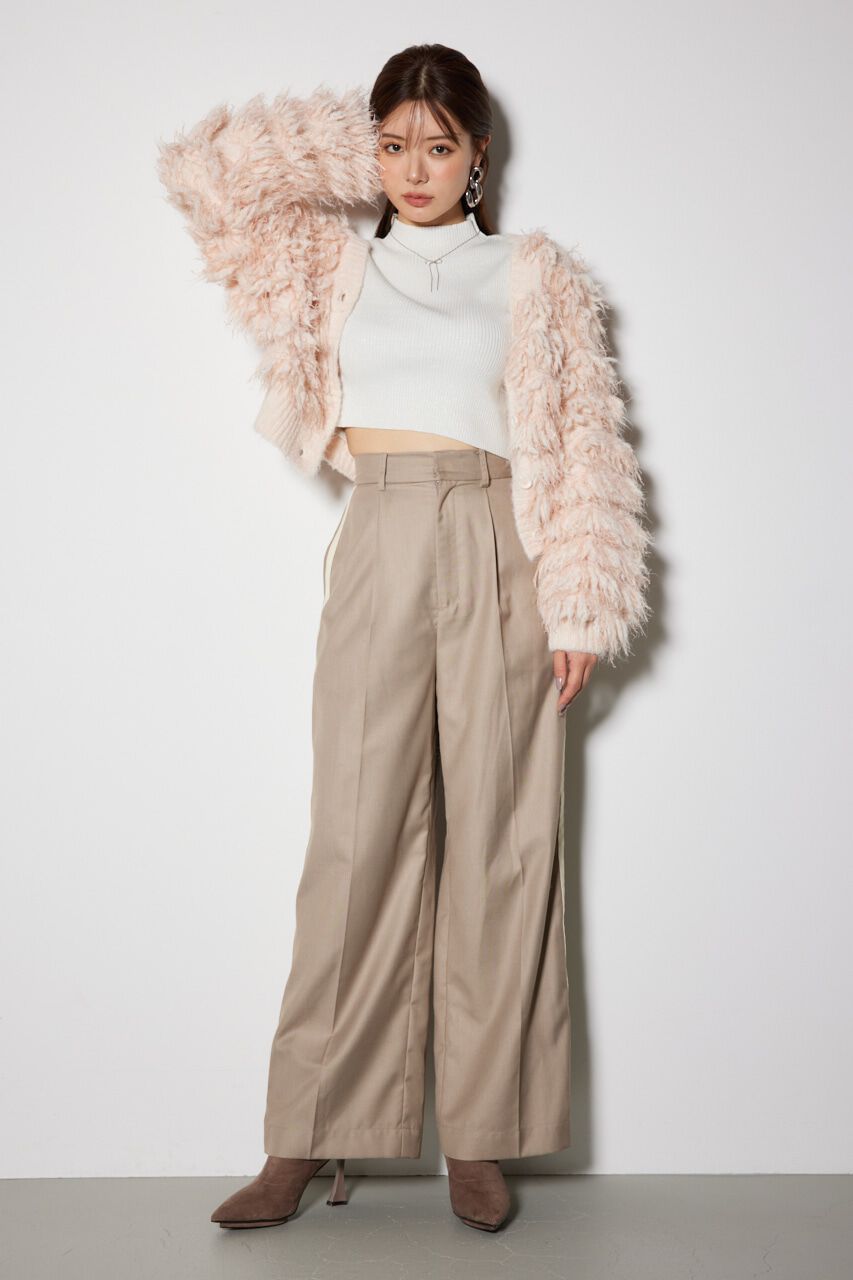 rienda「サイドWラインジャストウエスト パンツ」|その他|BEG