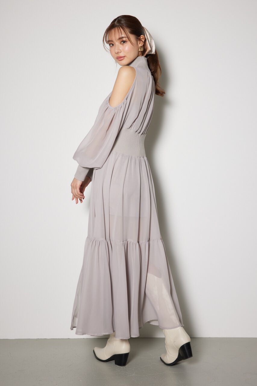 rienda「knitコンビスリットフレアワンピース」|ワンピース|