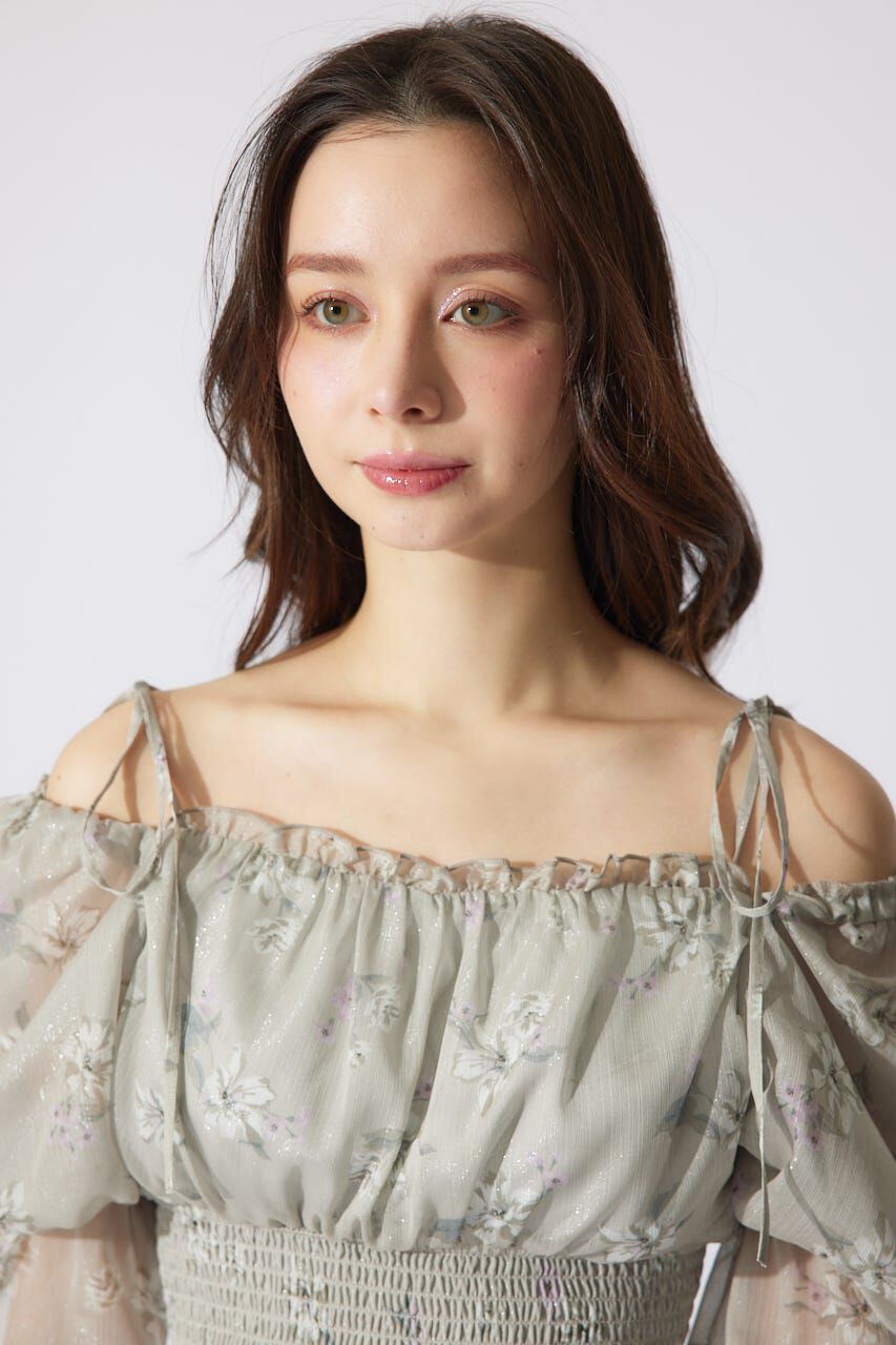 rienda「パフスリーブシャーリングブラウス」|シャツ・ブラウス|