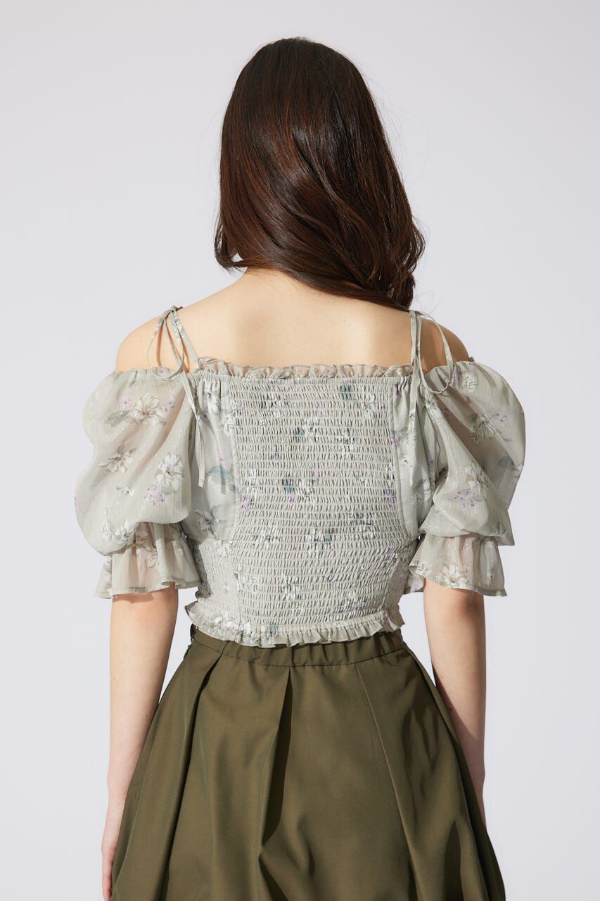 rienda「パフスリーブシャーリングブラウス」|シャツ・ブラウス|