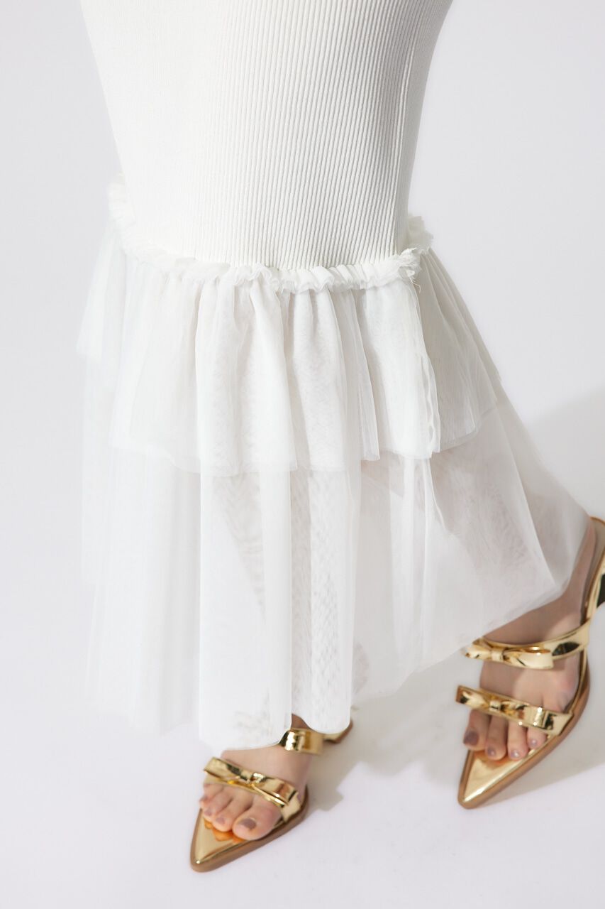 rienda「チュールレイヤードホルターニットワンピース」|ワンピース|