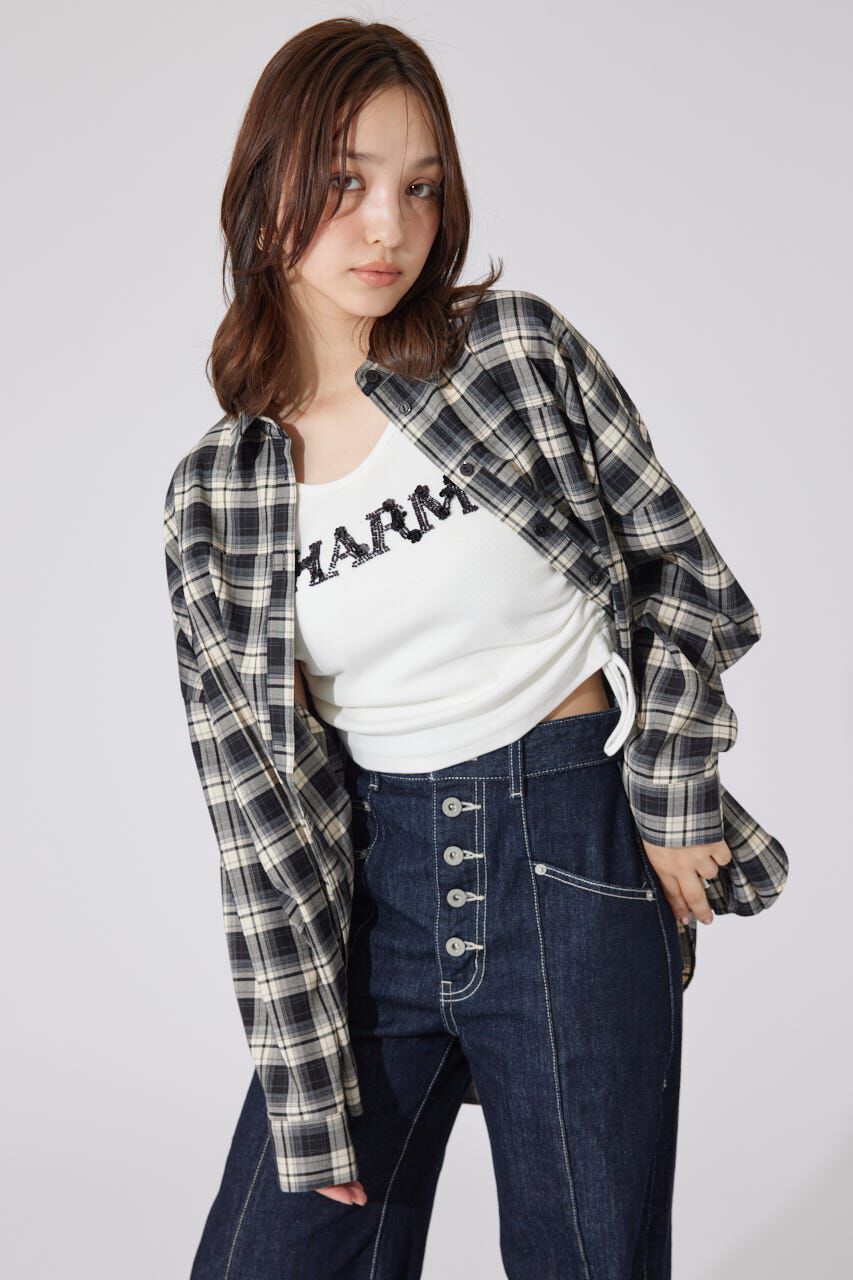 rienda「オーバールーズシャツトップス」|シャツ・ブラウス|