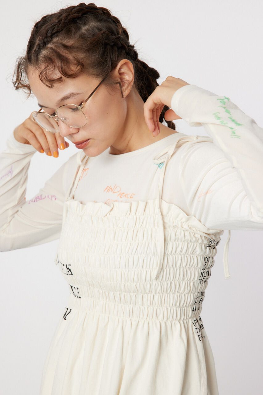 RODEO CROWNS「ランダムテキストシャーリングキャミチュニック」|キャミソール|