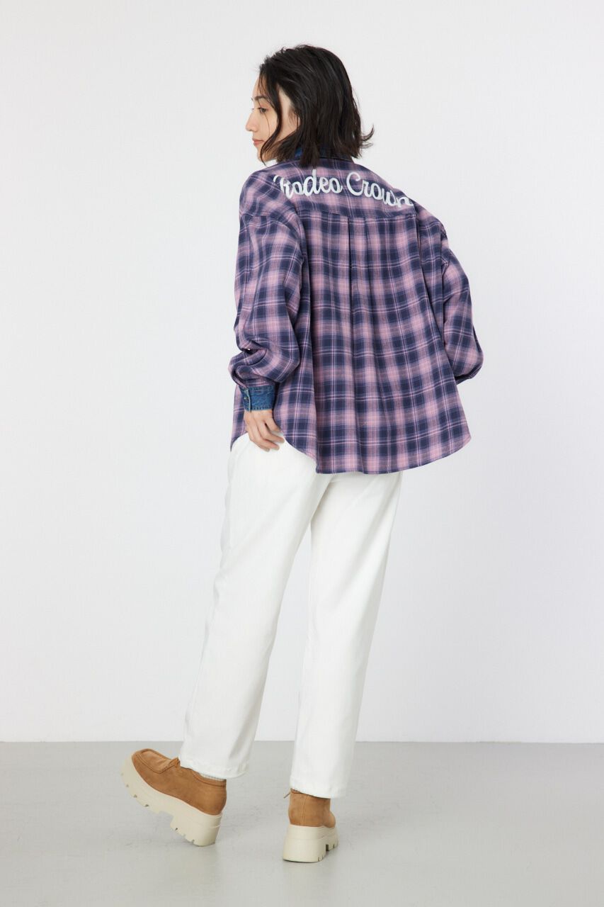 RODEO CROWNS「デニムドッキングチェックシャツ」|シャツ・ブラウス|