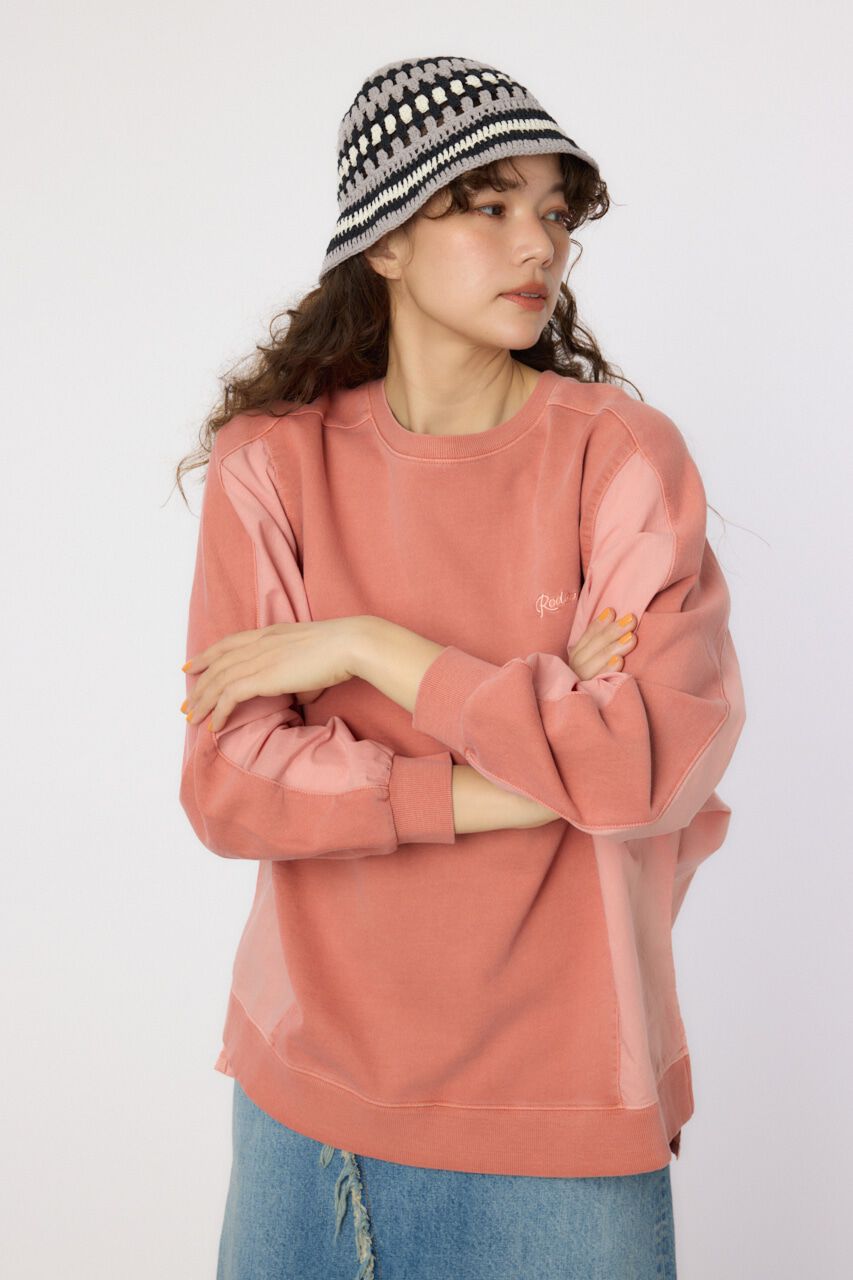 RODEO CROWNS「ピグメントバック切替トップス」|Tシャツ・カットソー|L/RED1