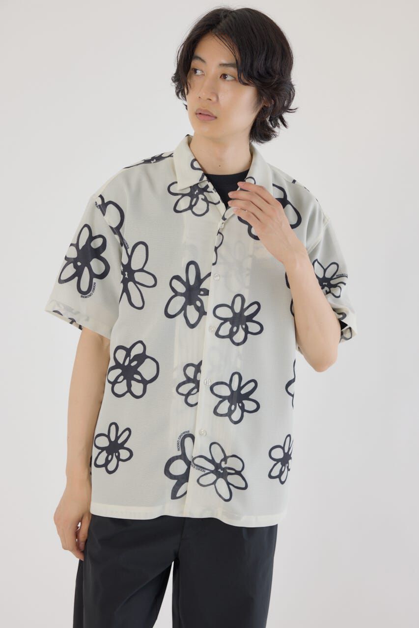 RODEO CROWNS「ポリメッシュフラワーシャツ」|シャツ・ブラウス|