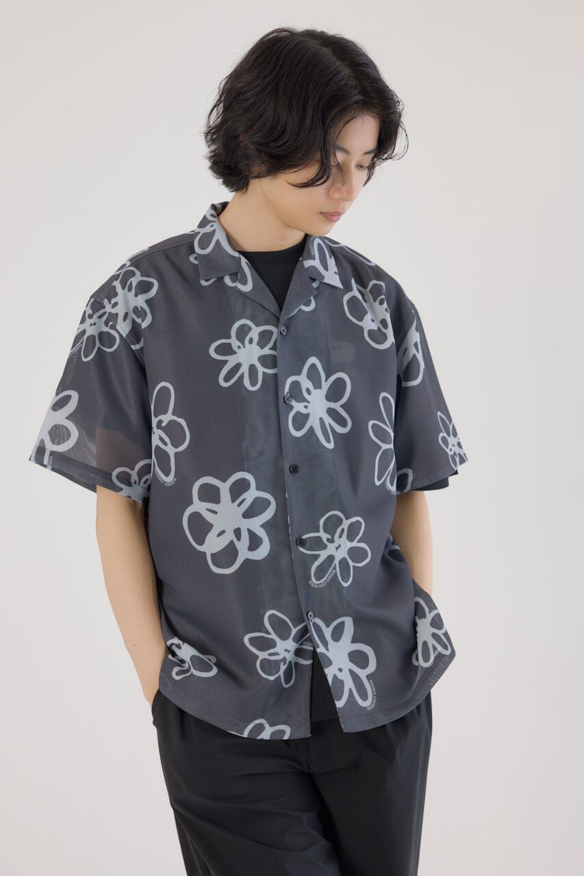 RODEO CROWNS「ポリメッシュフラワーシャツ」|シャツ・ブラウス|