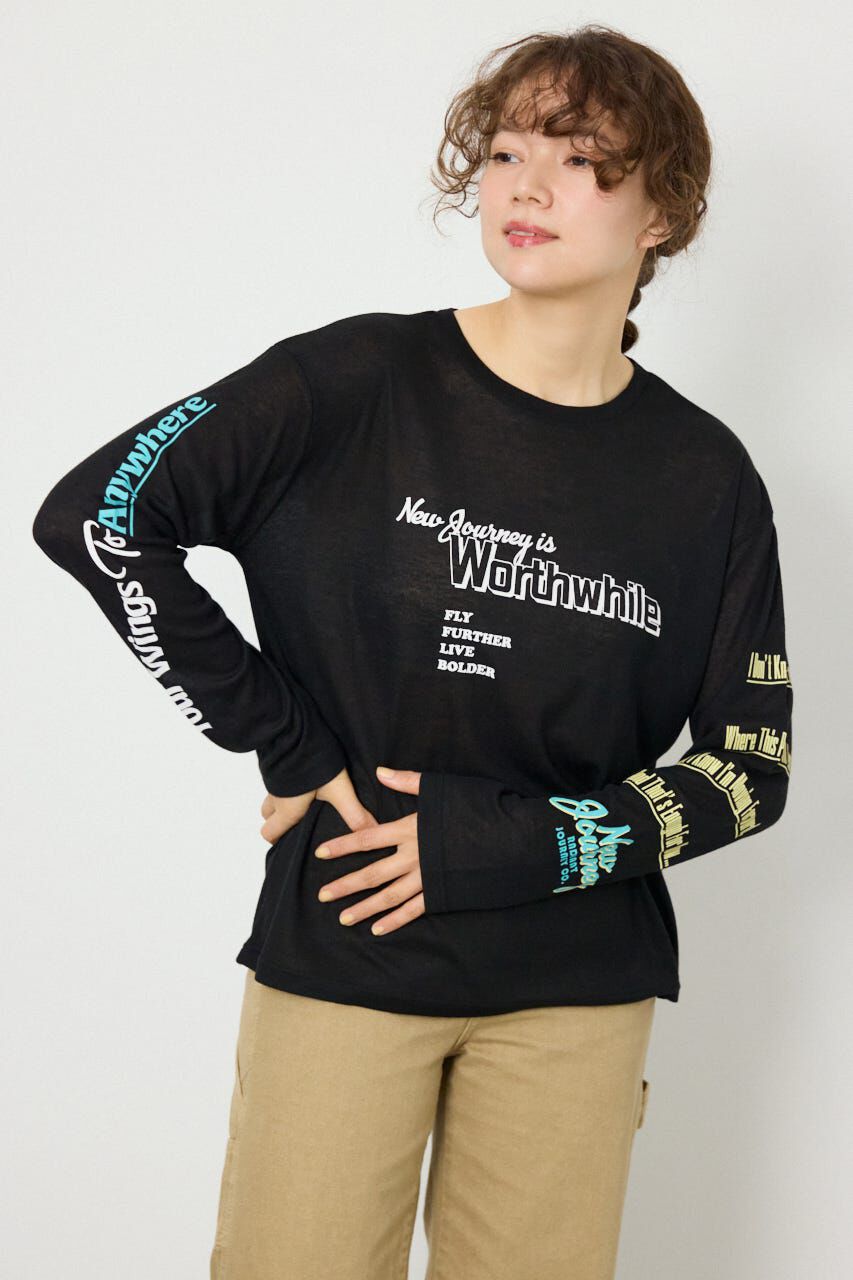 RODEO CROWNS「メッセージロングスリーブ Tシャツ」|Tシャツ・カットソー|BLK