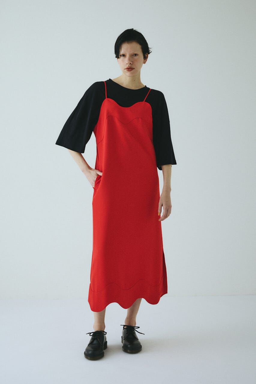 HeRIN.CYE「Wave  pencil cami one piece」|ワンピース|RED