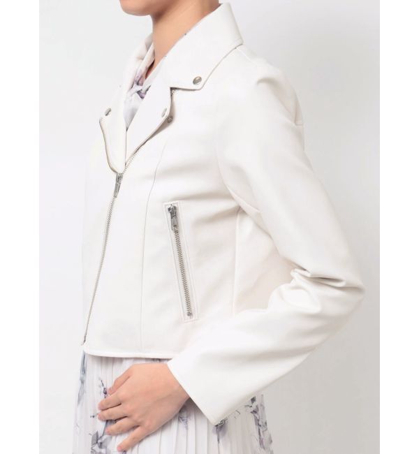 MERCURYDUO「フェイクレザーコンパクトライダースジャケット」|ライダースジャケット|