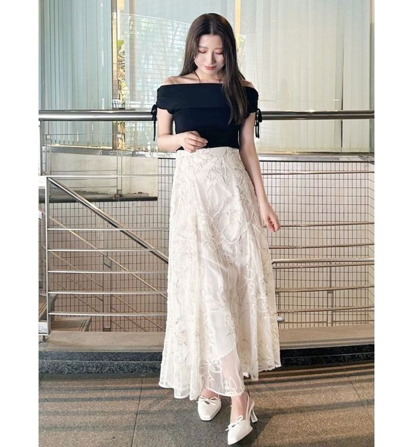 MERCURYDUO「エンブロイダリースカート」|スカート|