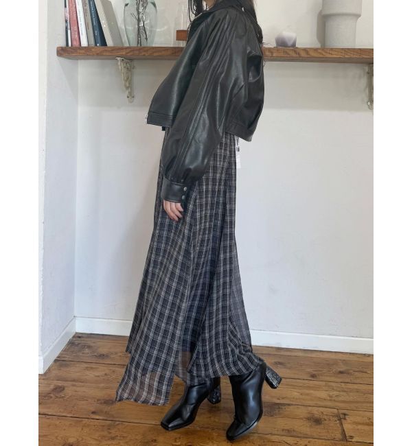 MERCURYDUO「フェイクレザークロップドブルゾン」|ブルゾン・スタジャン|