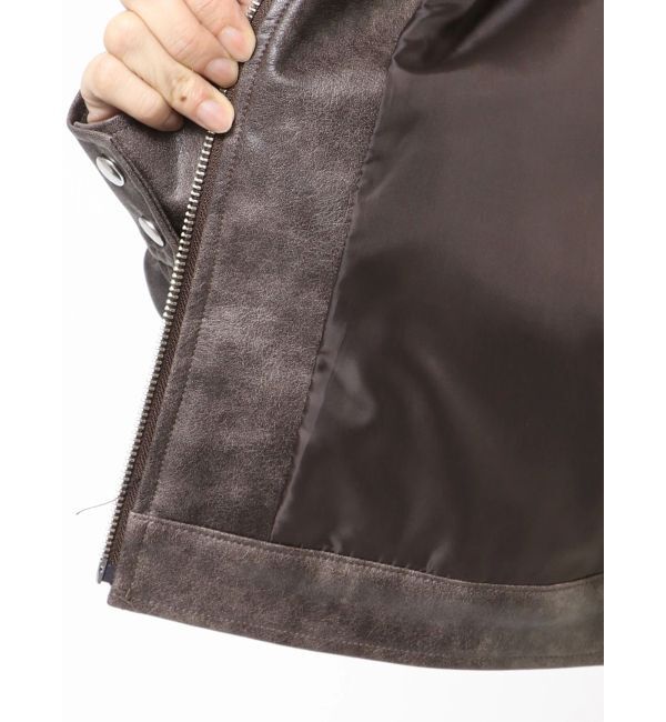 MERCURYDUO「フェイクレザークロップドブルゾン」|ブルゾン・スタジャン|