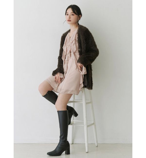 MERCURYDUO「ファーライクシャギーミドルカーディガン」|カーディガン|