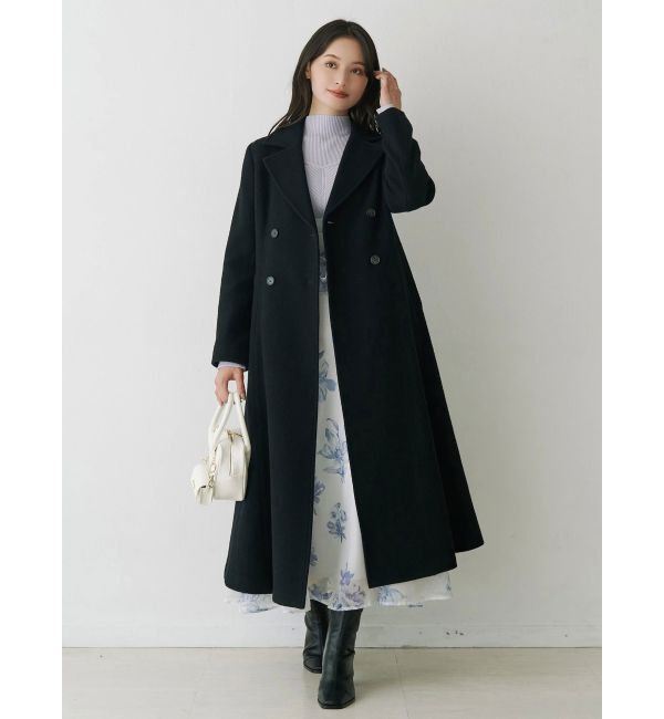 MERCURYDUO「フィットアンドフレアコート」|その他|ブラック