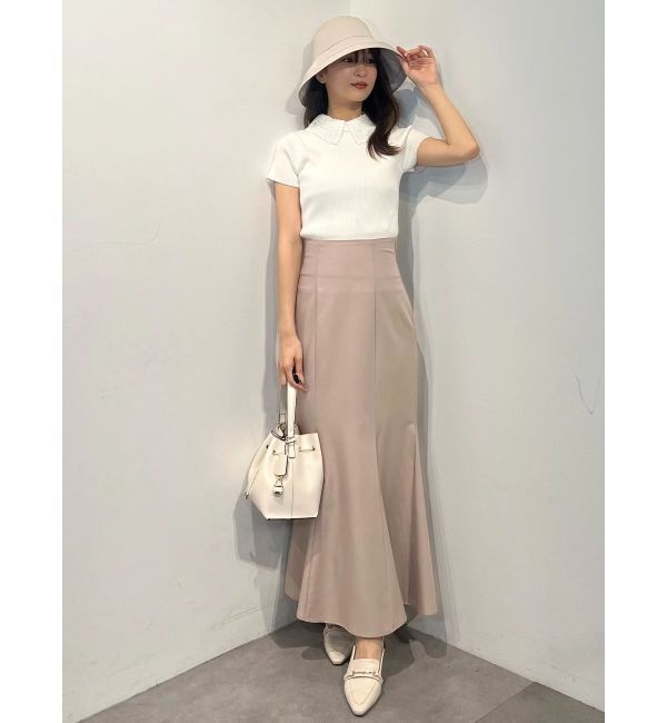 MERCURYDUO「レース襟ハーフスリーブニット」|ニット・セーター|