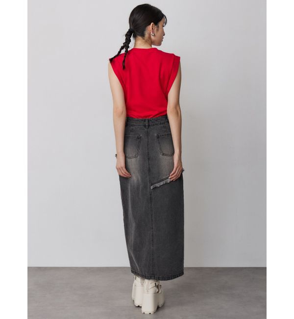 MURUA「フリンジスリットデニムスカート【セットアップ着用可】」|スカート|