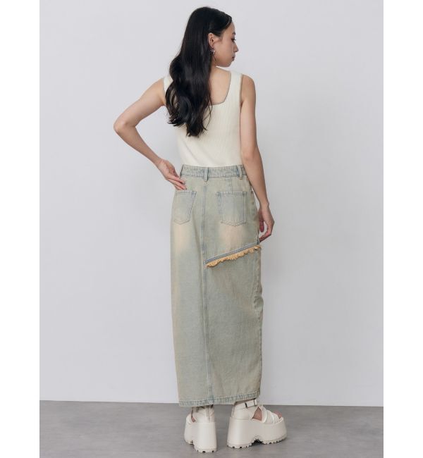 MURUA「フリンジスリットデニムスカート【セットアップ着用可】」|スカート|