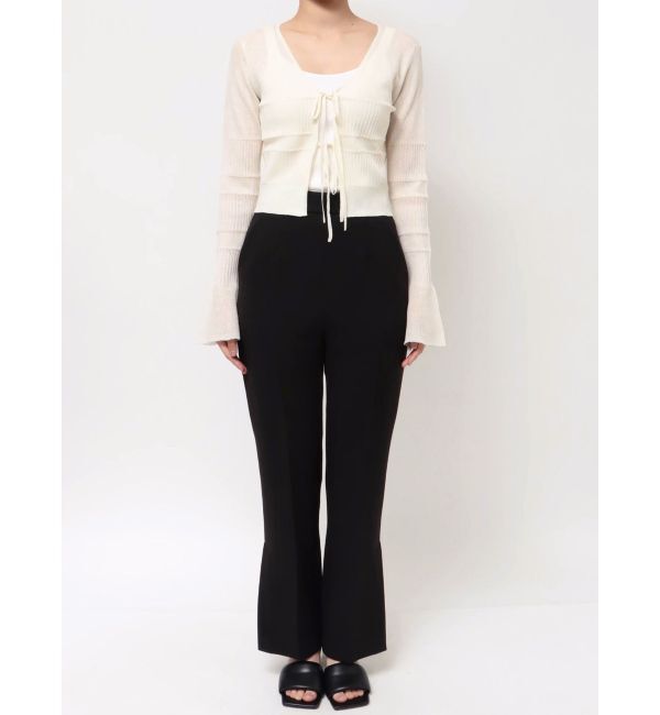 LAGUNAMOON「スパークラメリボンニットカーディガン」|カーディガン|