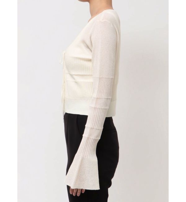 LAGUNAMOON「スパークラメリボンニットカーディガン」|カーディガン|