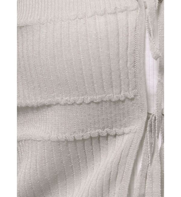 LAGUNAMOON「スパークラメリボンニットカーディガン」|カーディガン|