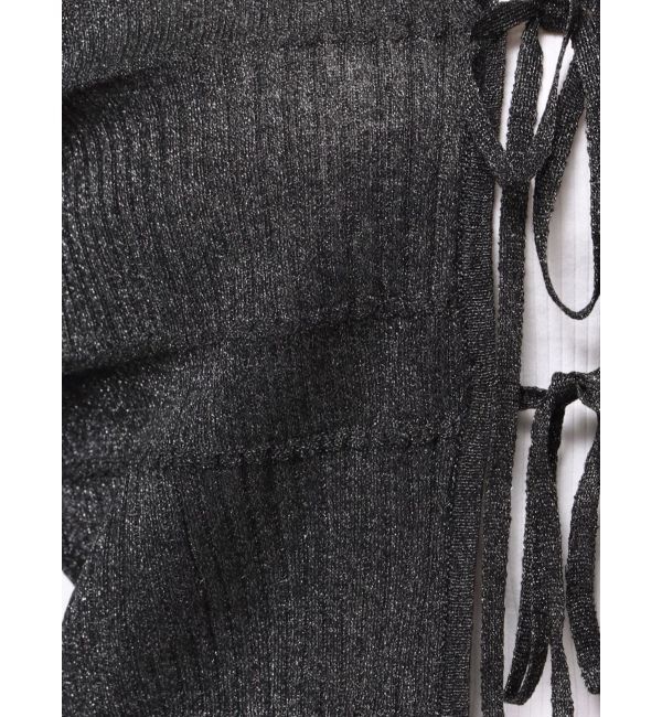 LAGUNAMOON「スパークラメリボンニットカーディガン」|カーディガン|