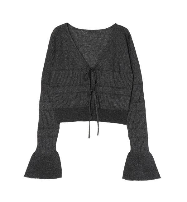 LAGUNAMOON「スパークラメリボンニットカーディガン」|カーディガン|