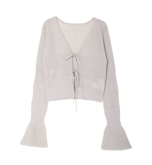 LAGUNAMOON「スパークラメリボンニットカーディガン」|カーディガン|