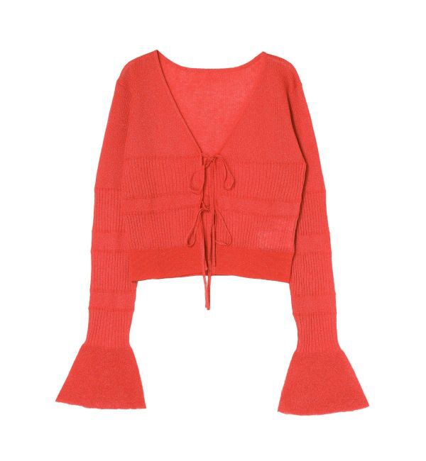 LAGUNAMOON「スパークラメリボンニットカーディガン」|カーディガン|