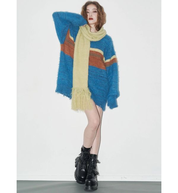 EVRIS「マフラーSETシャギーニットトップス」|ニット・セーター|