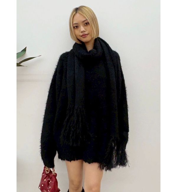 EVRIS「マフラーSETシャギーニットトップス」|ニット・セーター|