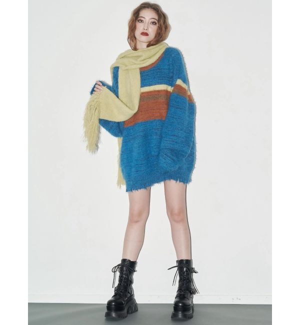 EVRIS「マフラーSETシャギーニットトップス」|ニット・セーター|