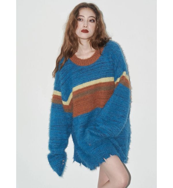 EVRIS「マフラーSETシャギーニットトップス」|ニット・セーター|