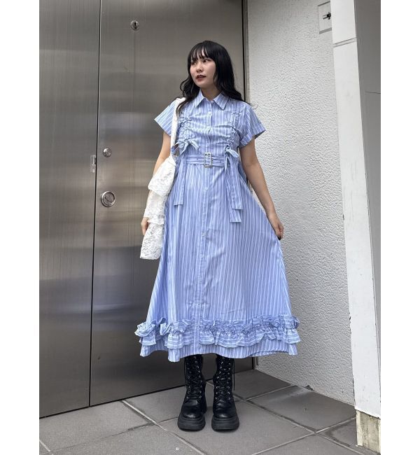 jouetie「ギャザーリボンシャツワンピース」|ワンピース|