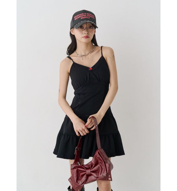 jouetie「レースドッキングスウェットキャミワンピース」|ワンピース|