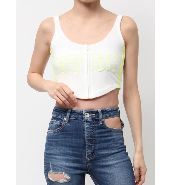 GYDA「GYDAベロアラインビスチェ」|キャミソール|オフホワイト