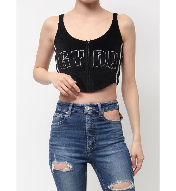 GYDA「GYDAベロアラインビスチェ」|キャミソール|ブラック