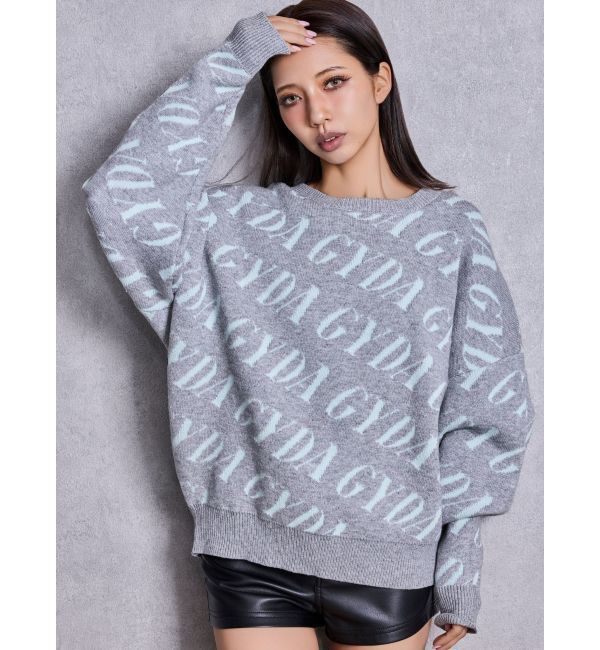 GYDA「GYDA SLANT PATTERNニットトップス」|ニット・セーター|