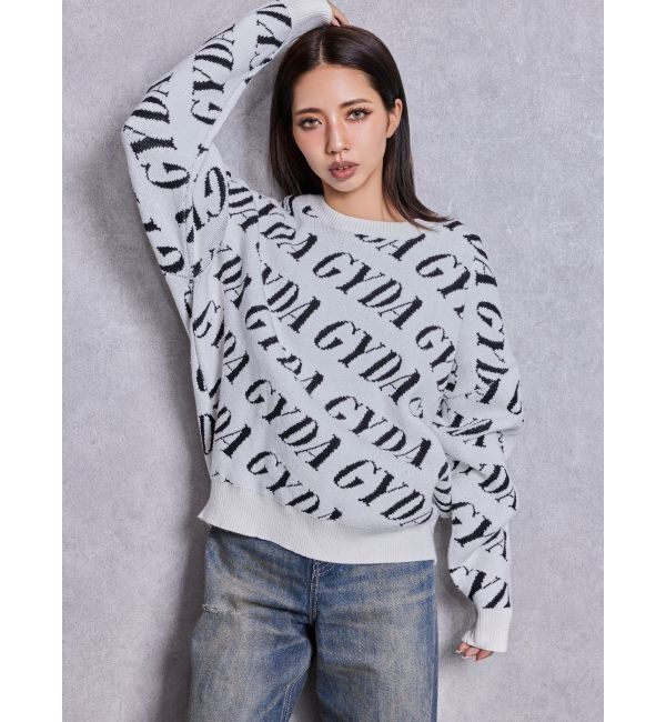 GYDA「GYDA SLANT PATTERNニットトップス」|ニット・セーター|