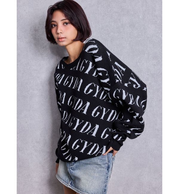 GYDA「GYDA SLANT PATTERNニットトップス」|ニット・セーター|