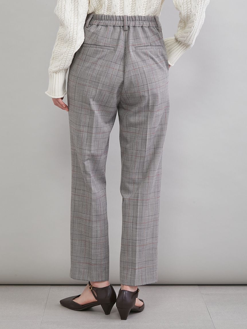 Mila Owen「後ろゴムテーパードチェックパンツ」|チノ|