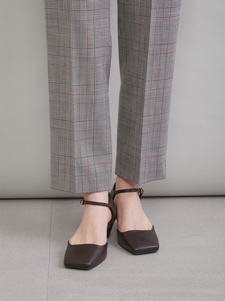 Mila Owen「後ろゴムテーパードチェックパンツ」|チノ|