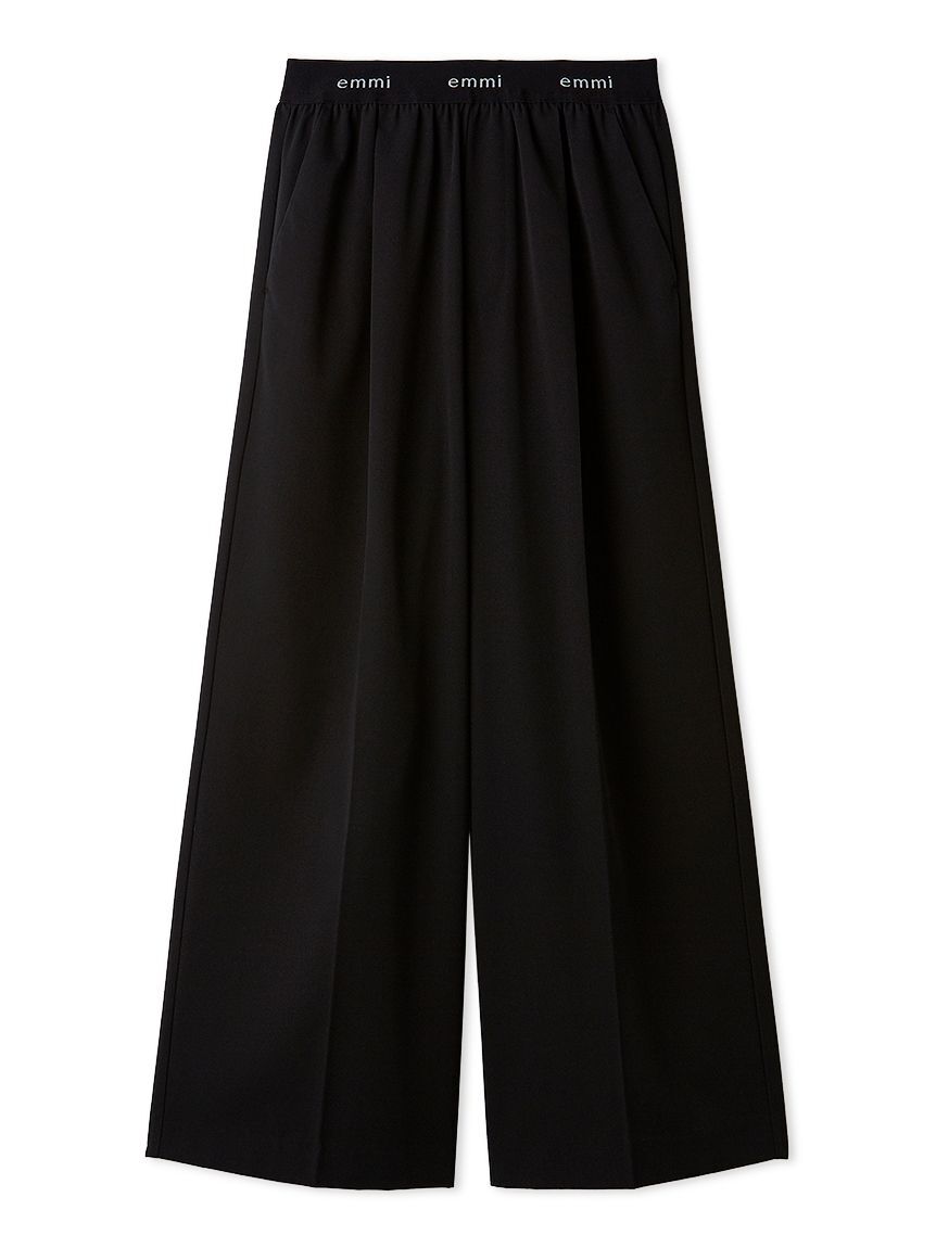 emmi atelier「emmiロゴウエストゴムテーパードパンツ」|チノ|