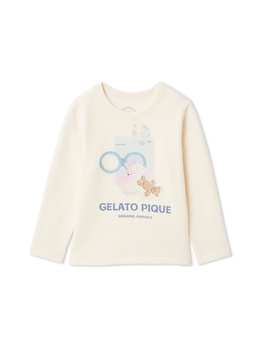 GELATO PIQUE KIDS & BABY「【KIDS】ウォッシングアニマルワンポイントロンT」|ルームウェア|