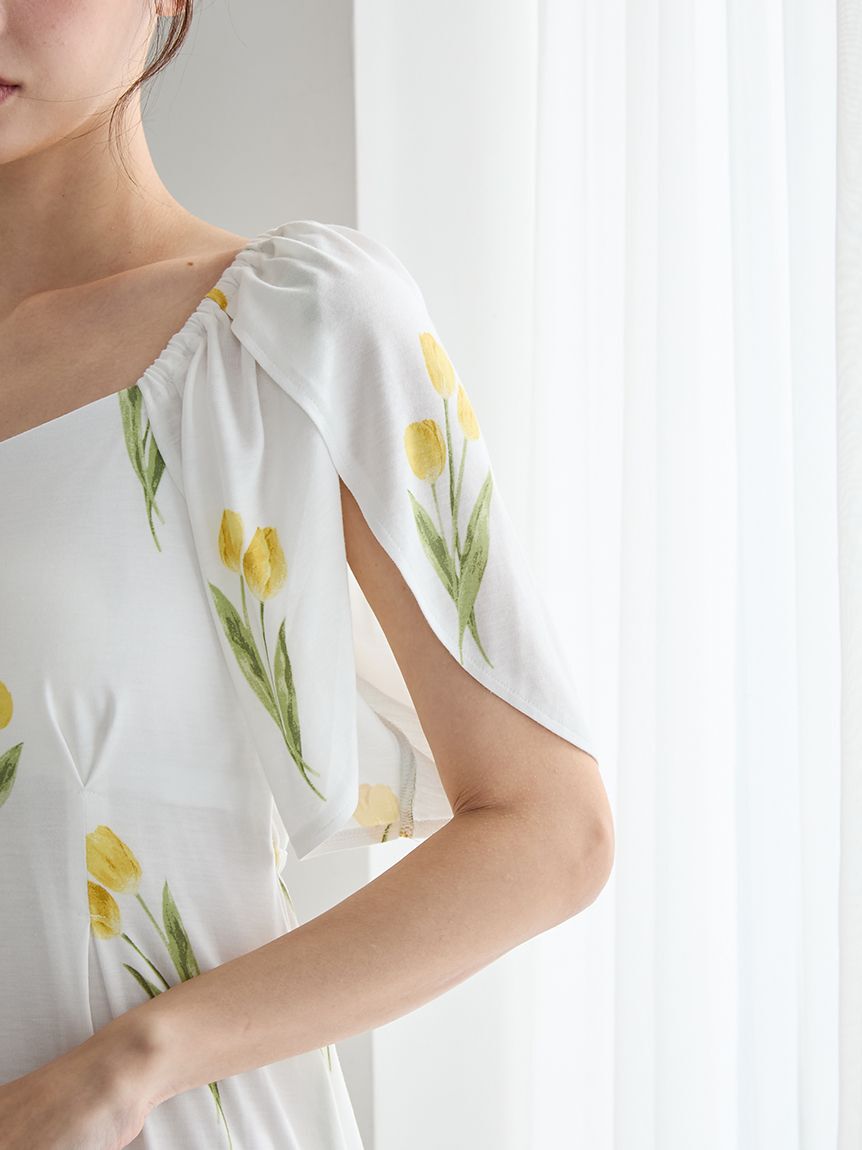 gelato pique「チューリップ柄カップインワンピース」|ルームウェア|