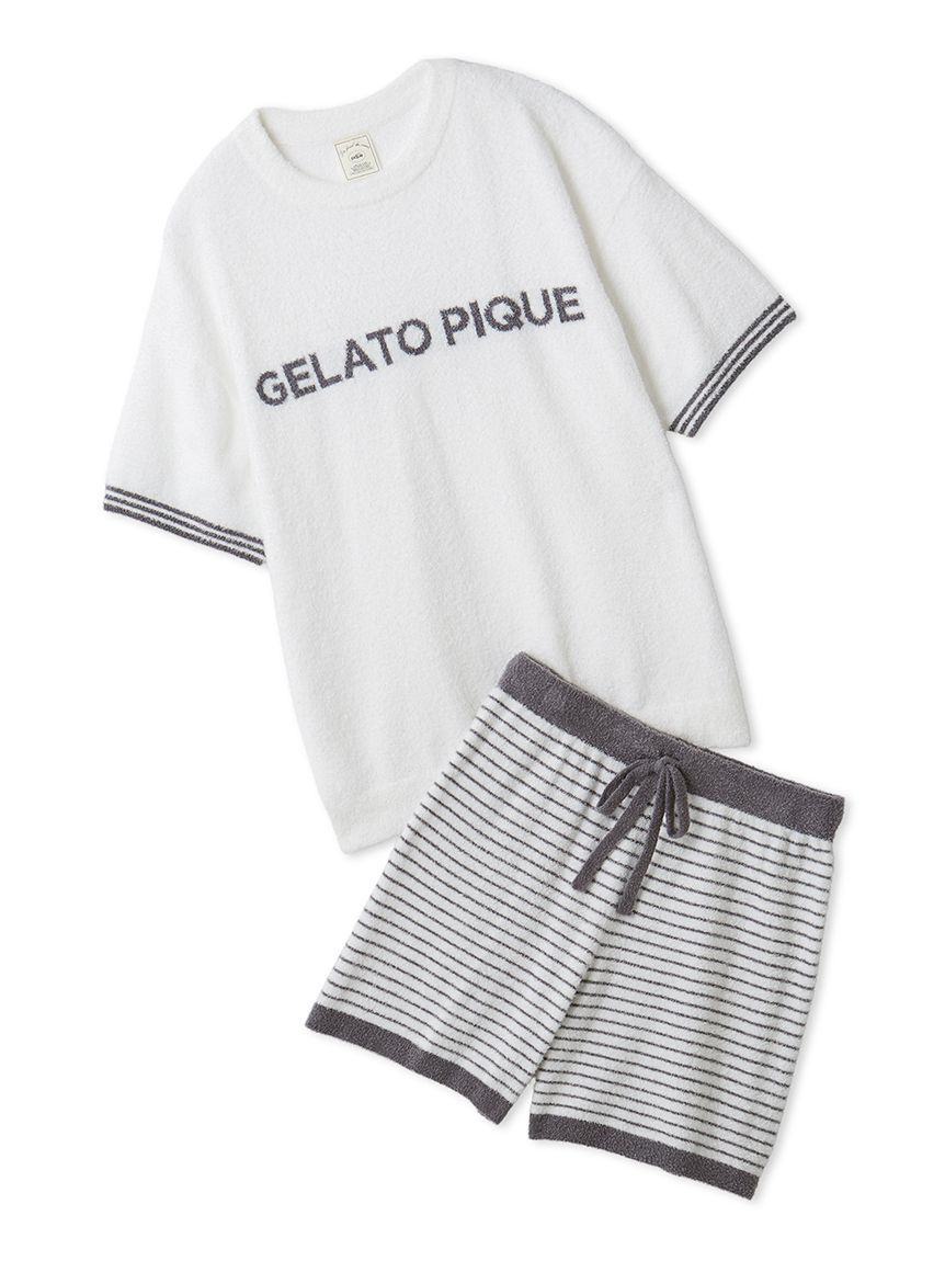 gelato pique「スムーズィーロゴジャガードプルオーバー&ショートパンツセット」|ルームウェア|GRY