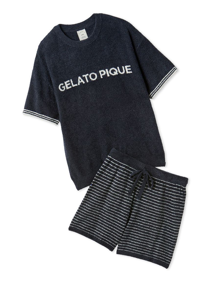 gelato pique「スムーズィーロゴジャガードプルオーバー&ショートパンツセット」|ルームウェア|NVY