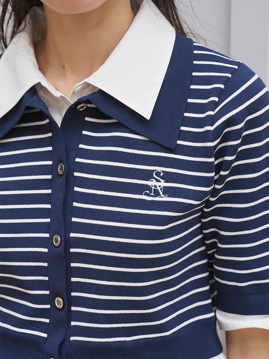 SNIDEL「シャツレイヤードニットプルオーバー」|ニット・セーター|