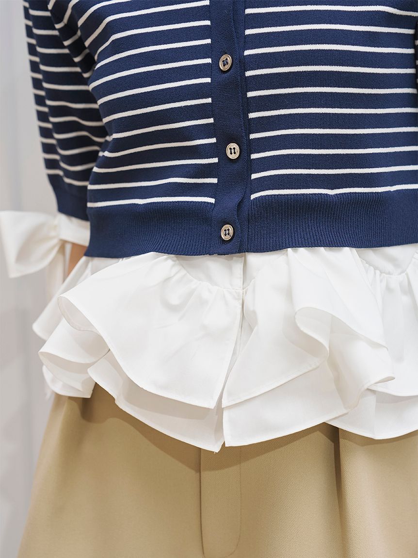 SNIDEL「シャツレイヤードニットプルオーバー」|ニット・セーター|